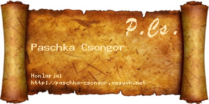 Paschka Csongor névjegykártya
